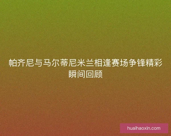 帕齐尼与马尔蒂尼米兰相逢赛场争锋精彩瞬间回顾